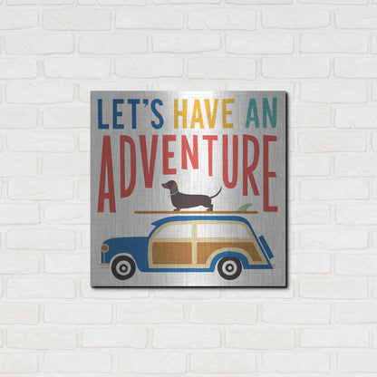 Luxe Metal Art 'Beach Bums Woodie' by Michael Mullan, Metal Wall Art,24x24