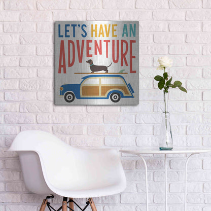 Luxe Metal Art 'Beach Bums Woodie' by Michael Mullan, Metal Wall Art,24x24