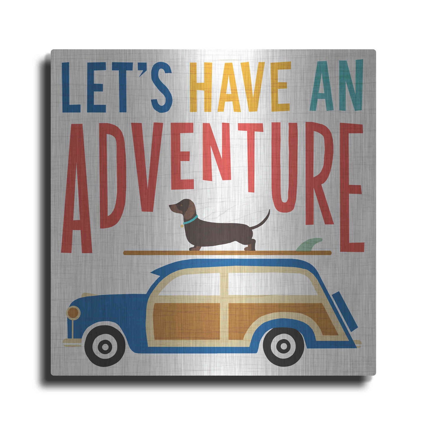 Luxe Metal Art 'Beach Bums Woodie' by Michael Mullan, Metal Wall Art