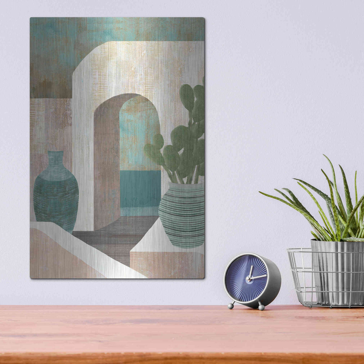 Luxe Metal Art 'Sunbaked Archway I' by Flora Kouta Metal Wall Art,12x16