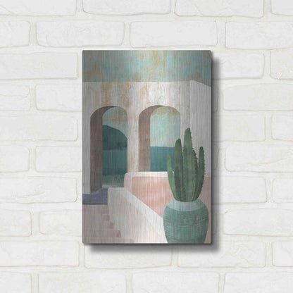 Luxe Metal Art 'Sunbaked Archway II' by Flora Kouta Metal Wall Art,12x16