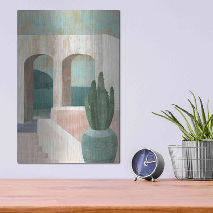 Luxe Metal Art 'Sunbaked Archway II' by Flora Kouta Metal Wall Art,12x16