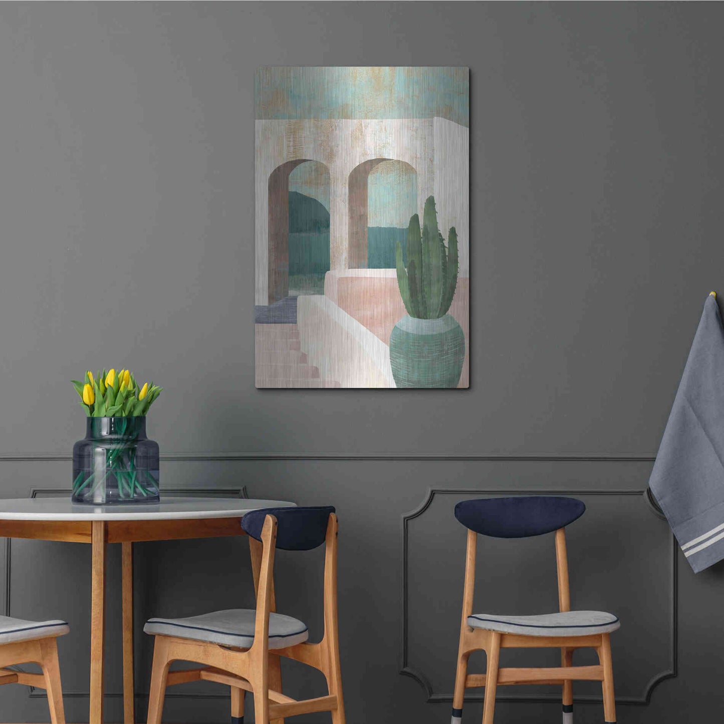 Luxe Metal Art 'Sunbaked Archway II' by Flora Kouta Metal Wall Art,24x36