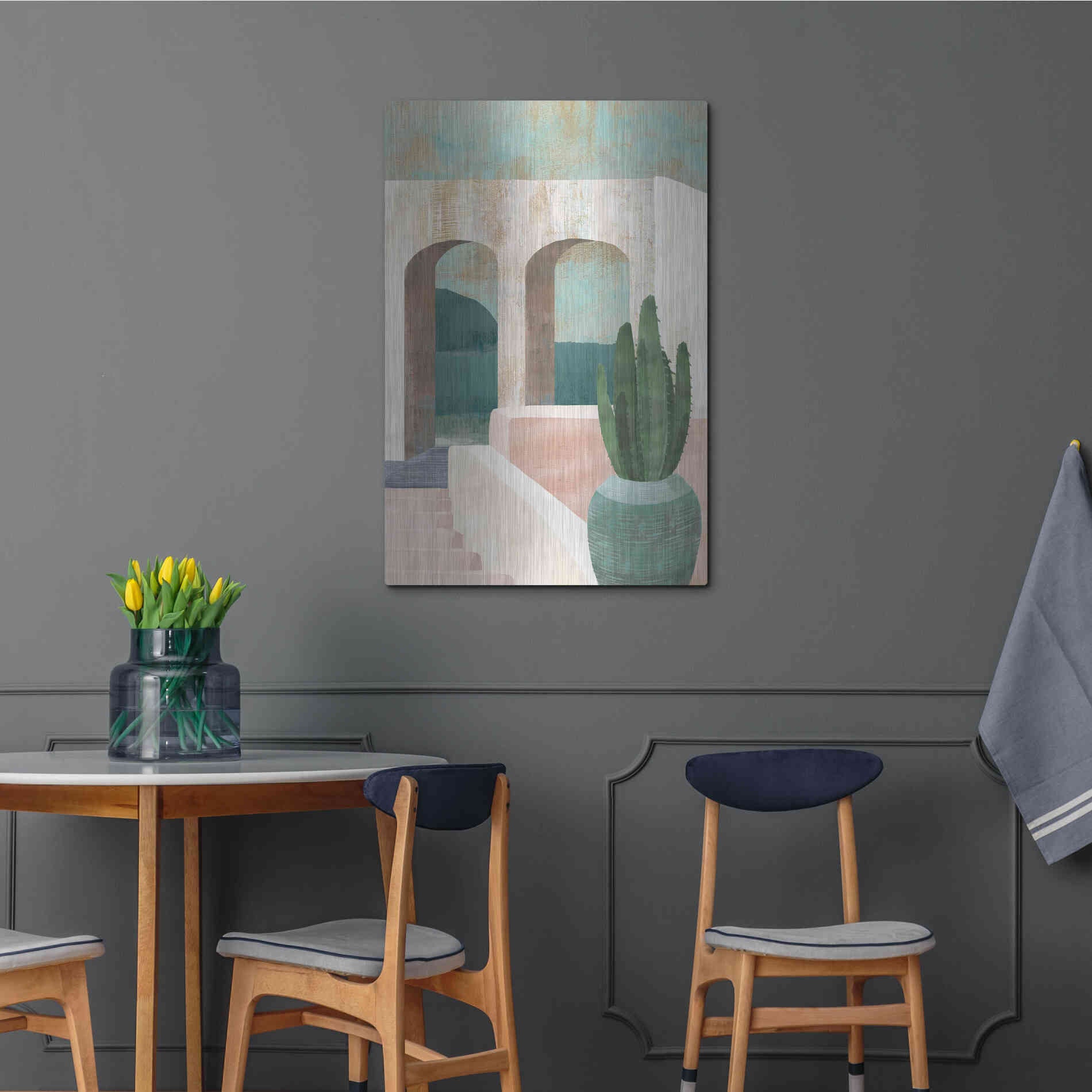 Luxe Metal Art 'Sunbaked Archway II' by Flora Kouta Metal Wall Art,24x36