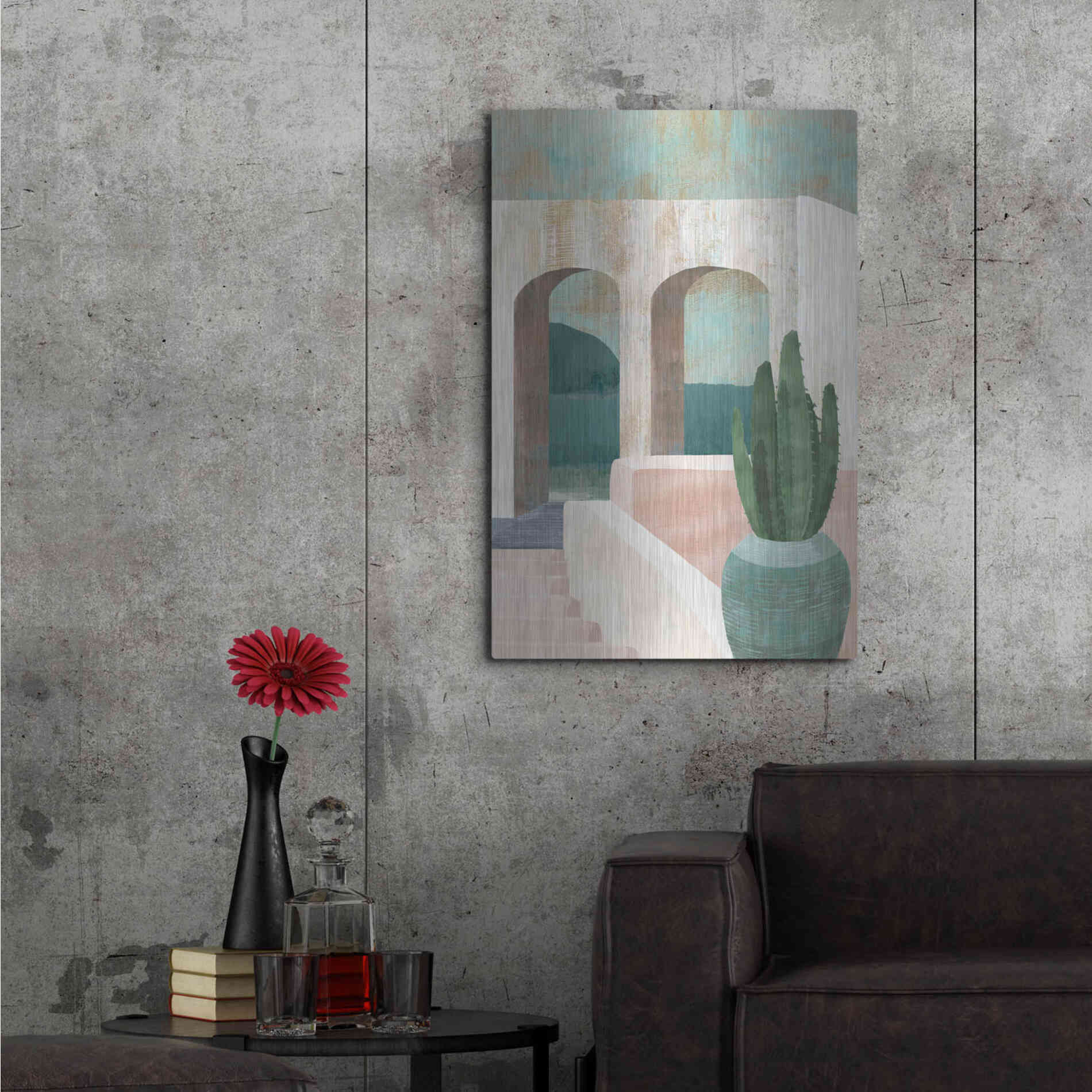 Luxe Metal Art 'Sunbaked Archway II' by Flora Kouta Metal Wall Art,24x36