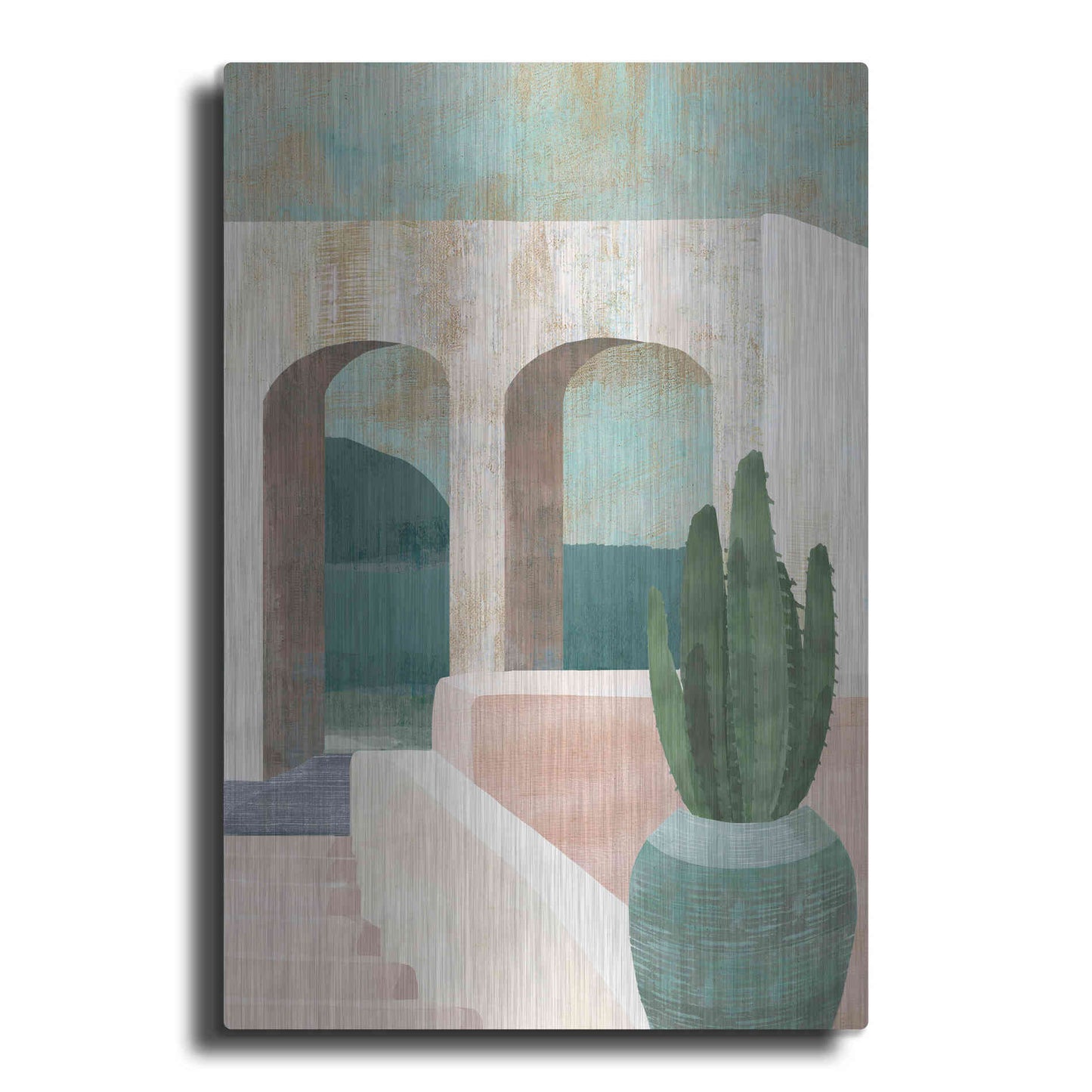 Luxe Metal Art 'Sunbaked Archway II' by Flora Kouta Metal Wall Art