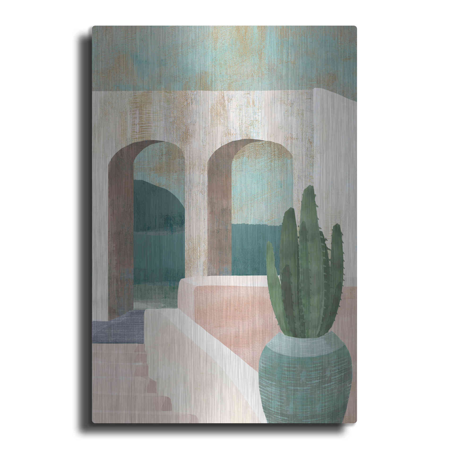 Luxe Metal Art 'Sunbaked Archway II' by Flora Kouta Metal Wall Art