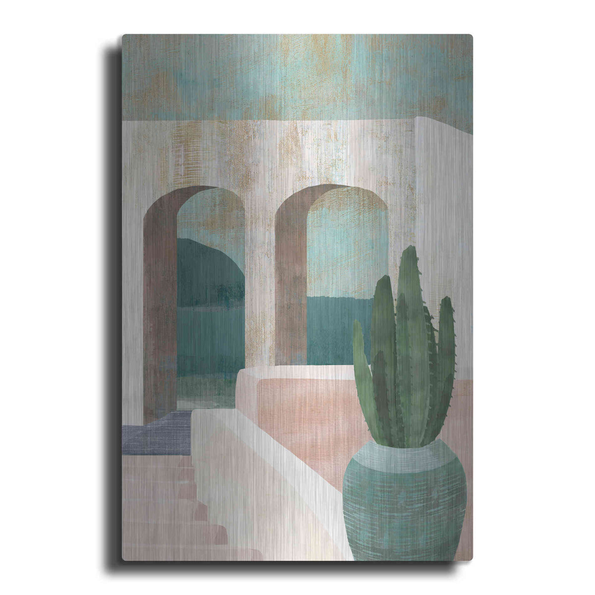 Luxe Metal Art 'Sunbaked Archway II' by Flora Kouta Metal Wall Art