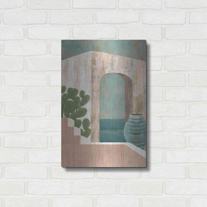 Luxe Metal Art 'Sunbaked Archway III' by Flora Kouta Metal Wall Art,16x24