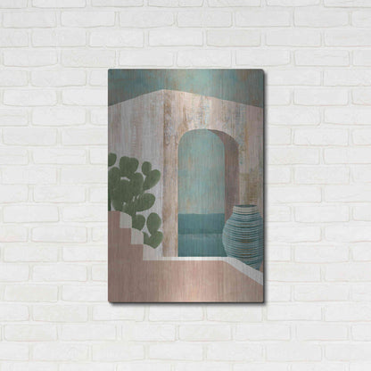 Luxe Metal Art 'Sunbaked Archway III' by Flora Kouta Metal Wall Art,24x36