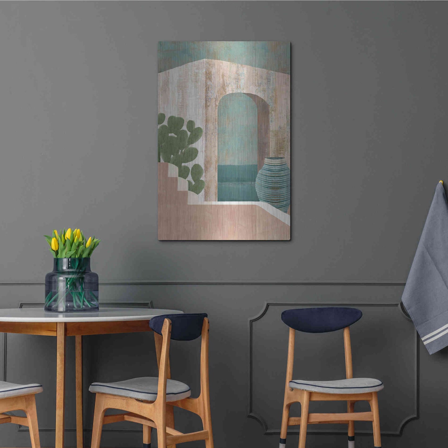 Luxe Metal Art 'Sunbaked Archway III' by Flora Kouta Metal Wall Art,24x36