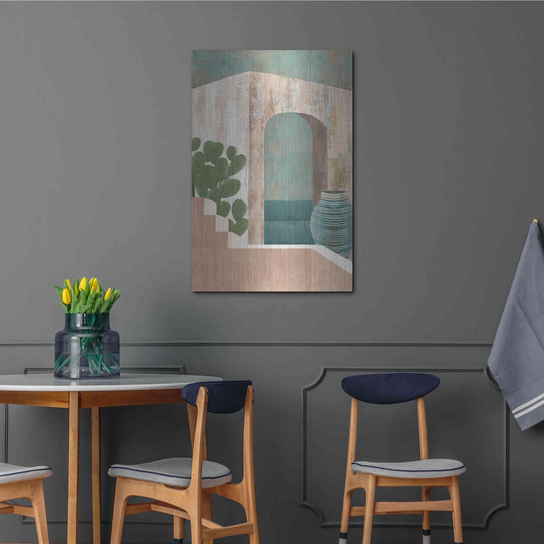 Luxe Metal Art 'Sunbaked Archway III' by Flora Kouta Metal Wall Art,24x36