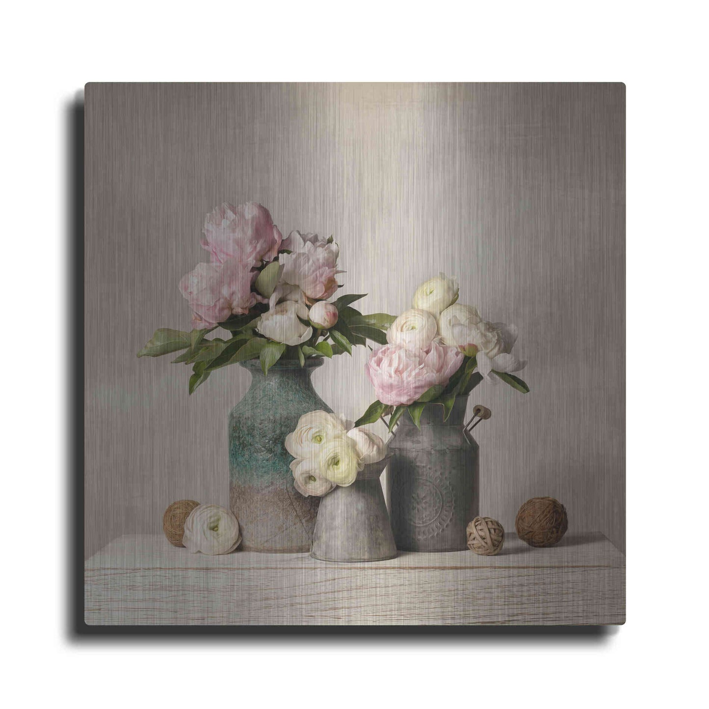 Luxe Metal Art 'Three Spring Blooms' by Leah McLean Metal Wall Art