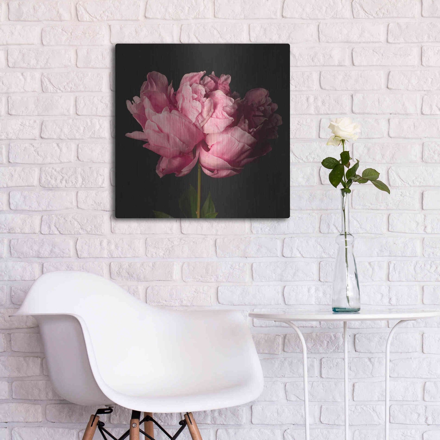 Luxe Metal Art 'Perfect Peony' by Leah McLean Metal Wall Art,24x24