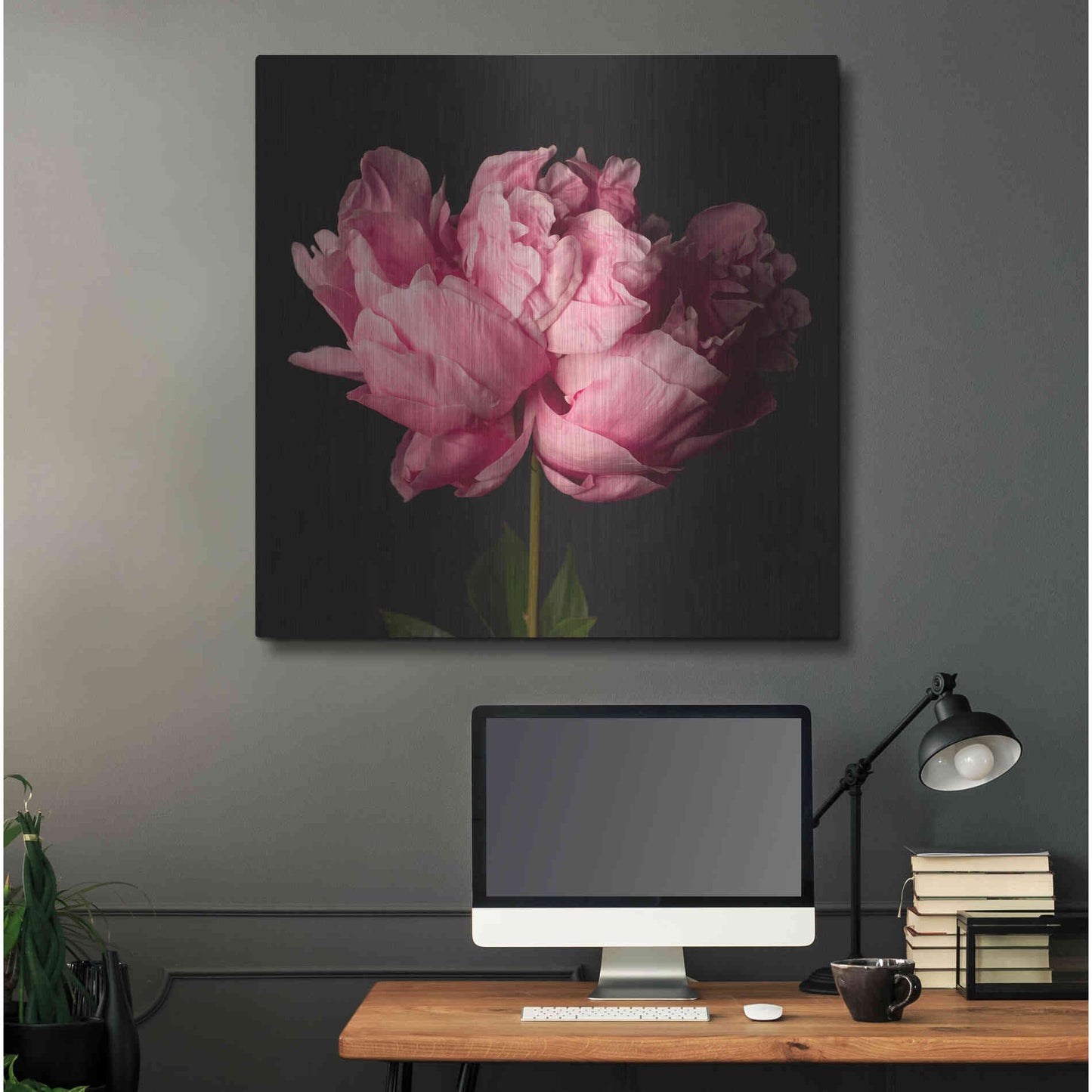 Luxe Metal Art 'Perfect Peony' by Leah McLean Metal Wall Art,36x36