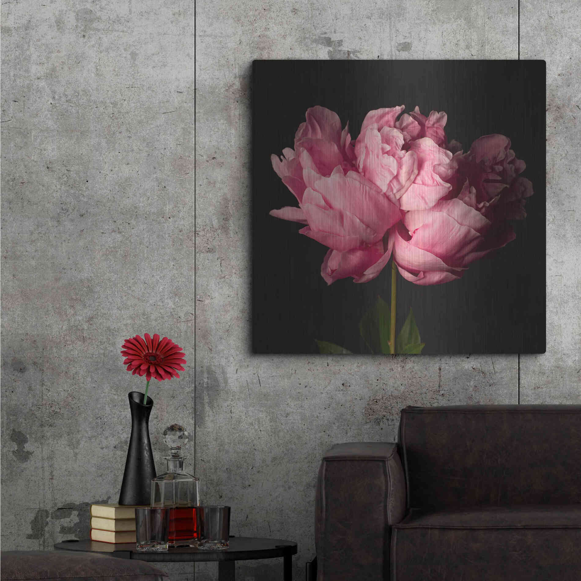 Luxe Metal Art 'Perfect Peony' by Leah McLean Metal Wall Art,36x36