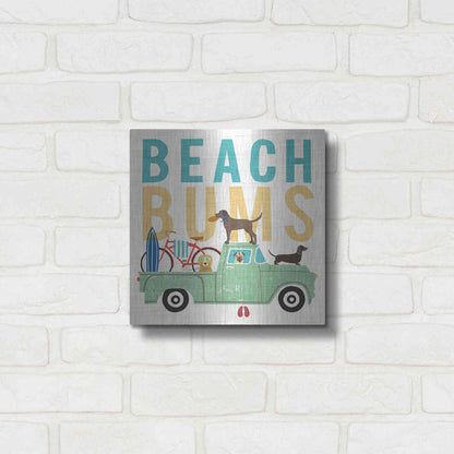 Luxe Metal Art 'Beach Bums Truck I square' by Michael Mullan, Metal Wall Art,12x12