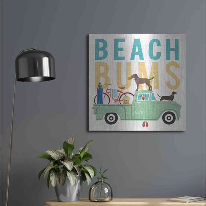 Luxe Metal Art 'Beach Bums Truck I square' by Michael Mullan, Metal Wall Art,24x24