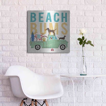 Luxe Metal Art 'Beach Bums Truck I square' by Michael Mullan, Metal Wall Art,24x24