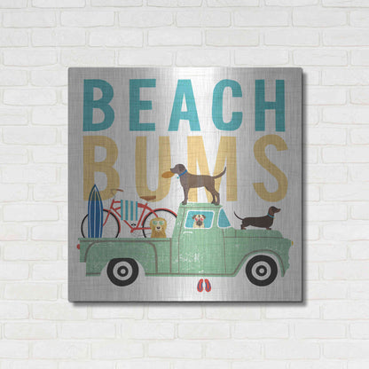 Luxe Metal Art 'Beach Bums Truck I square' by Michael Mullan, Metal Wall Art,36x36
