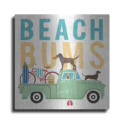 Luxe Metal Art 'Beach Bums Truck I square' by Michael Mullan, Metal Wall Art