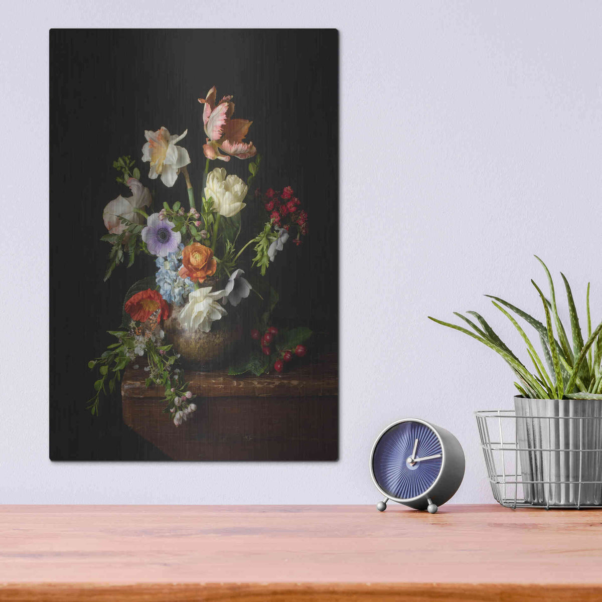 Luxe Metal Art 'A Bounty Of Spring Blooms' by Leah McLean Metal Wall Art,12x16