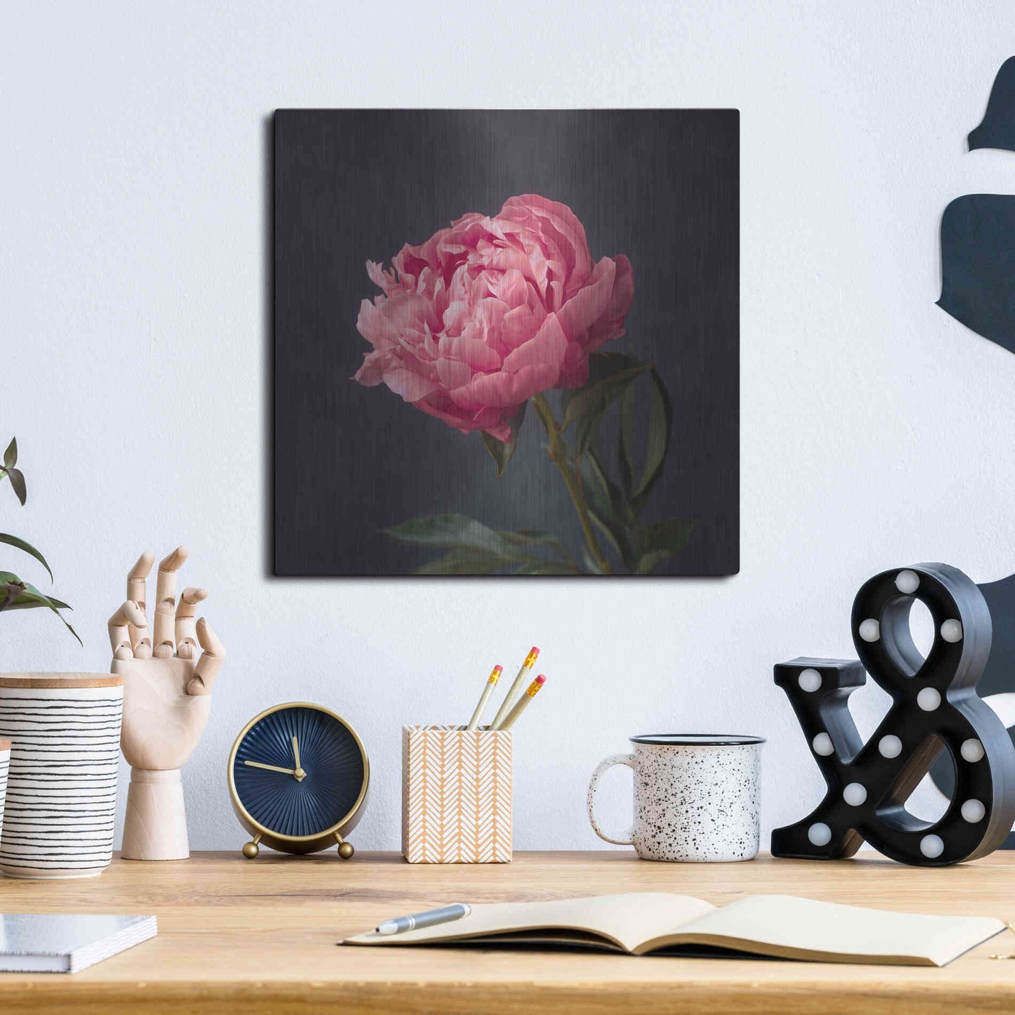 Luxe Metal Art 'Perfectly Pink' by Leah McLean Metal Wall Art,12x12