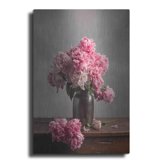 Luxe Metal Art 'Layers Of Pink' by Leah McLean Metal Wall Art