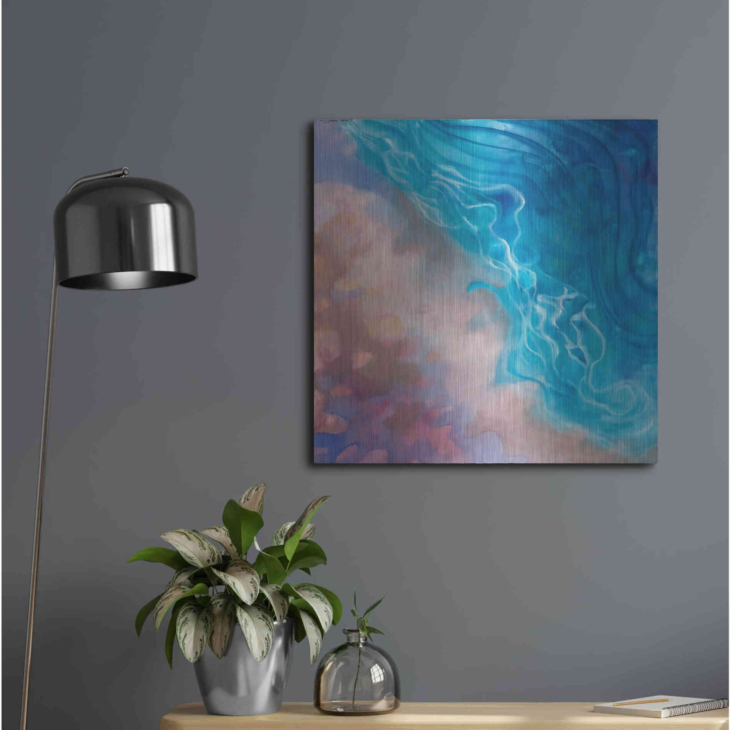 Luxe Metal Art 'Beachy Pinks' by Louise Montillio Metal Wall Art,24x24