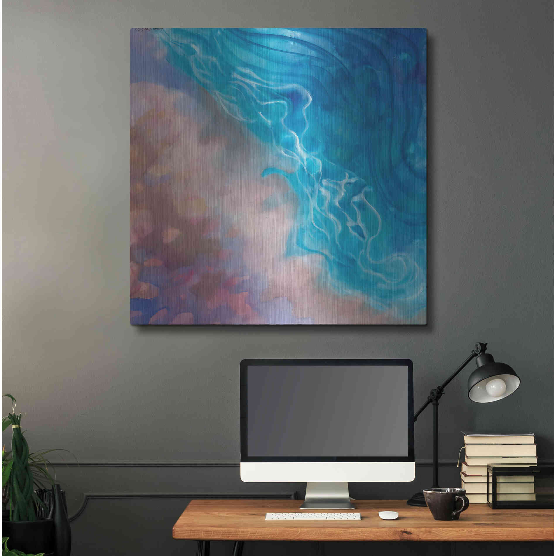 Luxe Metal Art 'Beachy Pinks' by Louise Montillio Metal Wall Art,36x36