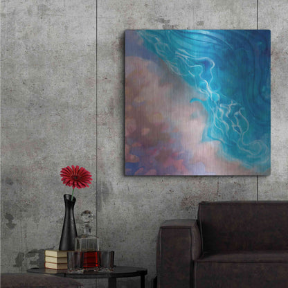 Luxe Metal Art 'Beachy Pinks' by Louise Montillio Metal Wall Art,36x36