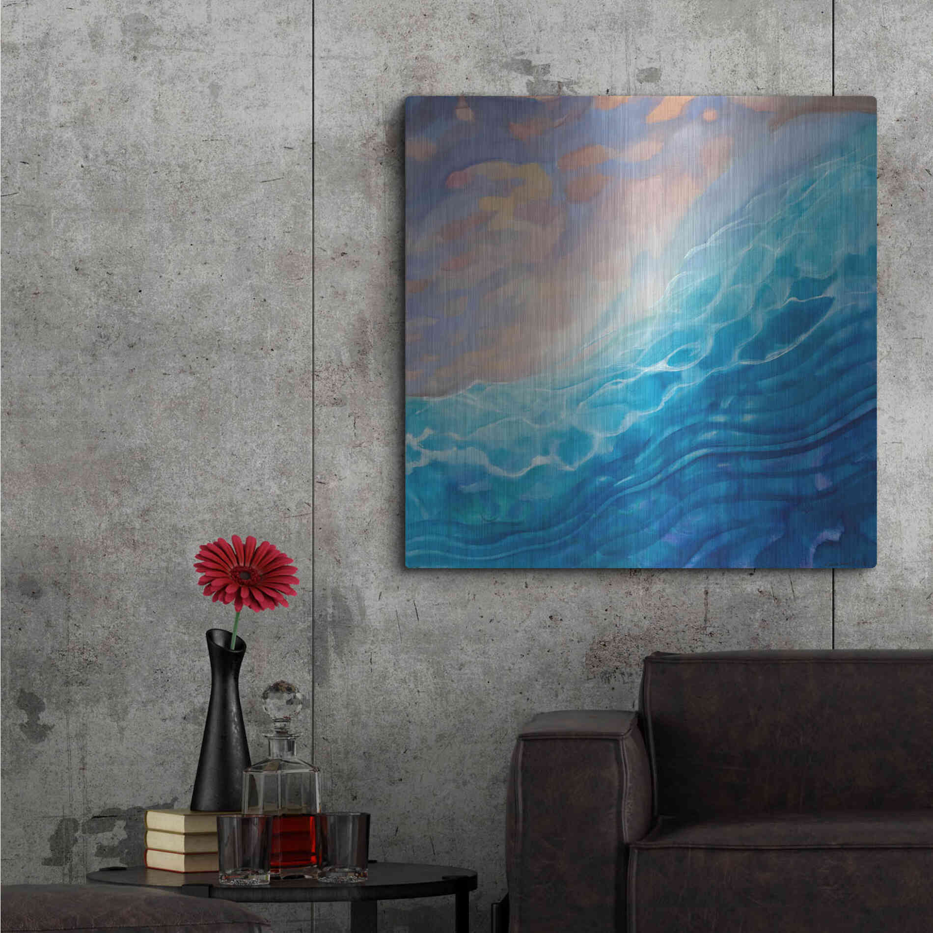 Luxe Metal Art 'Beachy Naples' by Louise Montillio Metal Wall Art,36x36