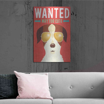 Luxe Metal Art 'Beach Bums Terrier I Wanted' by Michael Mullan, Metal Wall Art,24x36