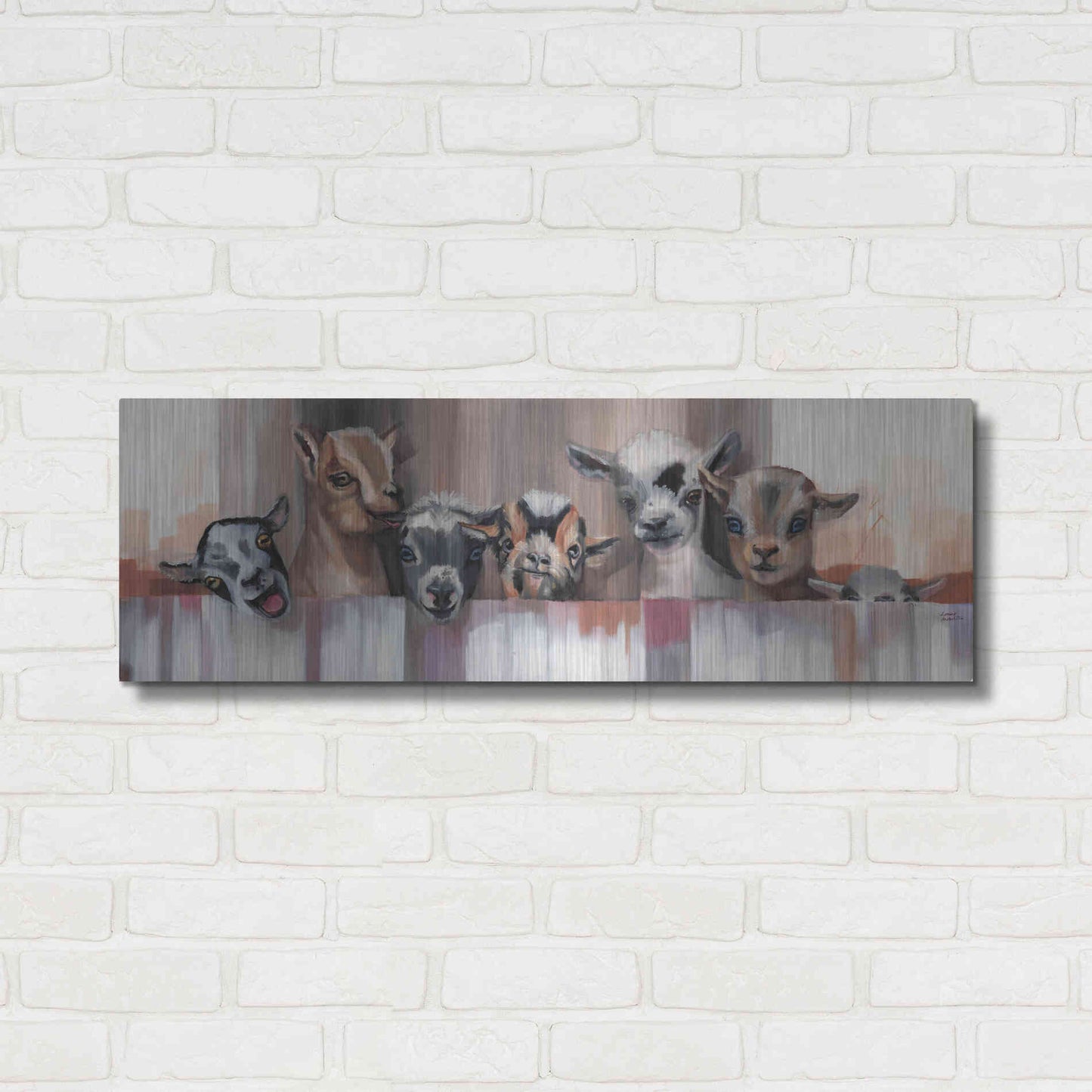 Luxe Metal Art 'Goat Party' by Louise Montillio Metal Wall Art,36x12