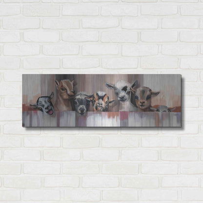 Luxe Metal Art 'Goat Party' by Louise Montillio Metal Wall Art,36x12