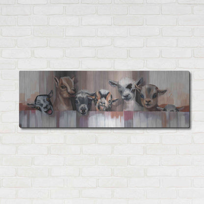 Luxe Metal Art 'Goat Party' by Louise Montillio Metal Wall Art,48x16
