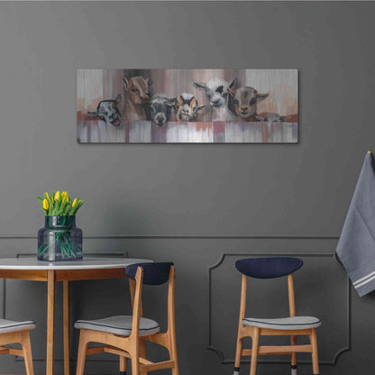 Luxe Metal Art 'Goat Party' by Louise Montillio Metal Wall Art,48x16