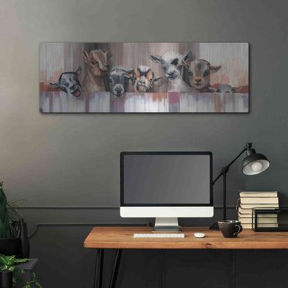 Luxe Metal Art 'Goat Party' by Louise Montillio Metal Wall Art,48x16