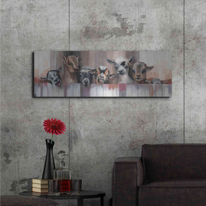 Luxe Metal Art 'Goat Party' by Louise Montillio Metal Wall Art,48x16