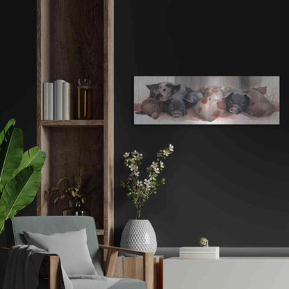 Luxe Metal Art 'Pig Pile' by Louise Montillio Metal Wall Art,36x12