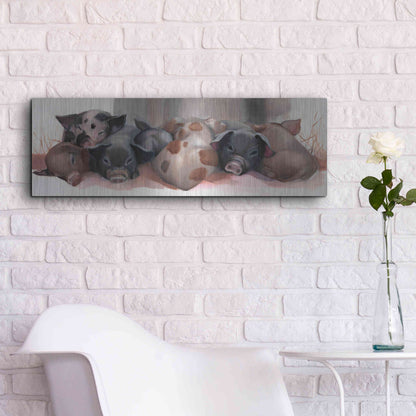 Luxe Metal Art 'Pig Pile' by Louise Montillio Metal Wall Art,36x12