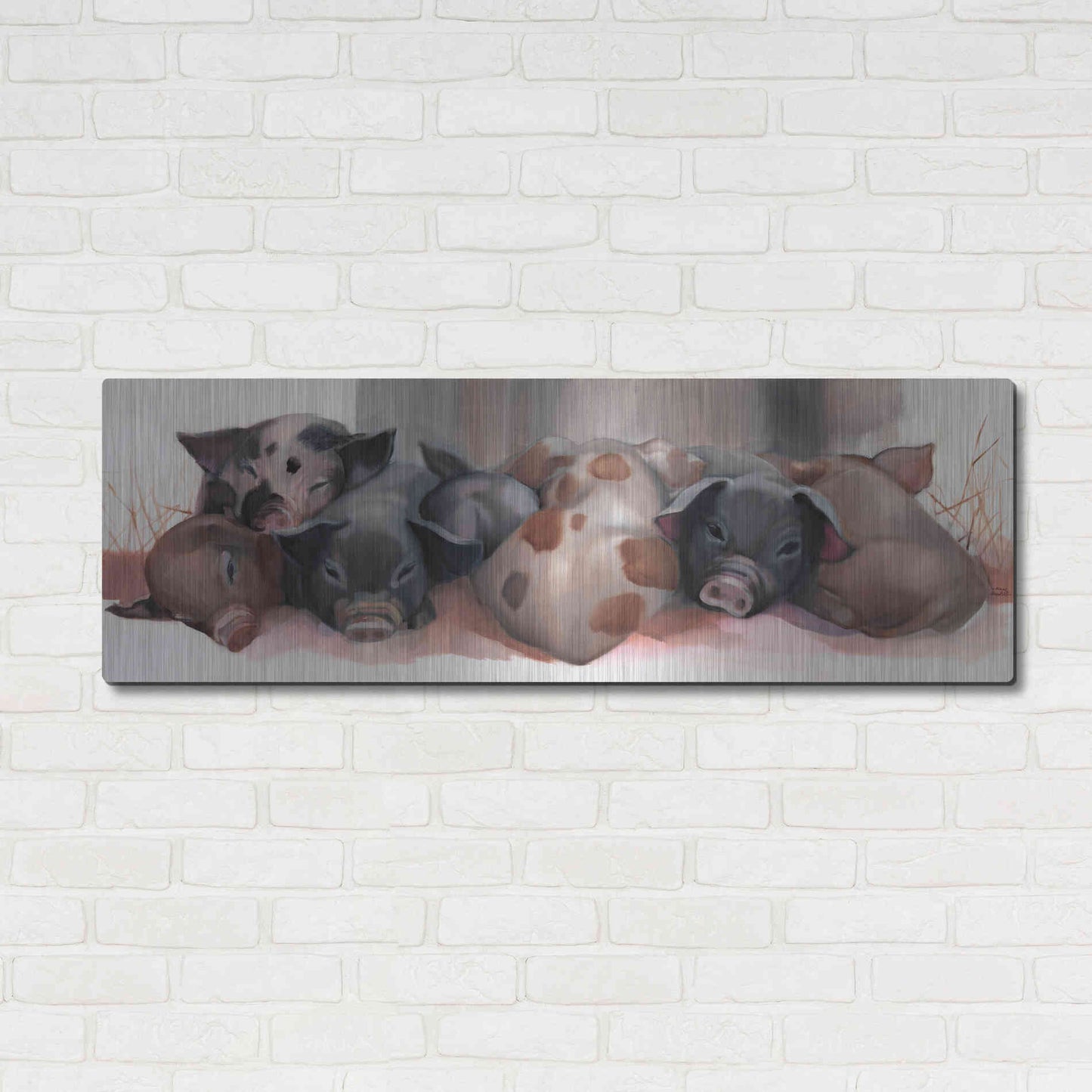 Luxe Metal Art 'Pig Pile' by Louise Montillio Metal Wall Art,48x16