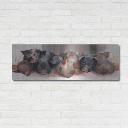 Luxe Metal Art 'Pig Pile' by Louise Montillio Metal Wall Art,48x16