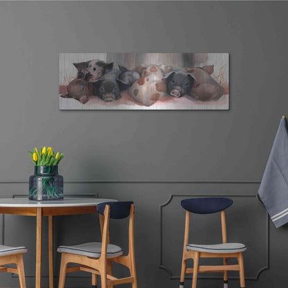 Luxe Metal Art 'Pig Pile' by Louise Montillio Metal Wall Art,48x16