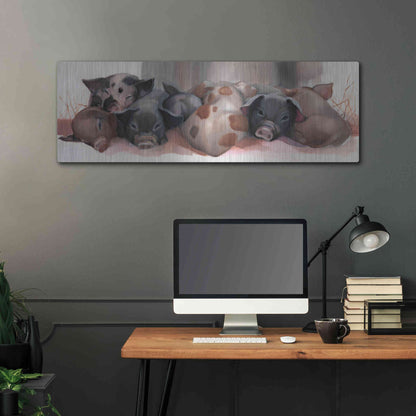 Luxe Metal Art 'Pig Pile' by Louise Montillio Metal Wall Art,48x16