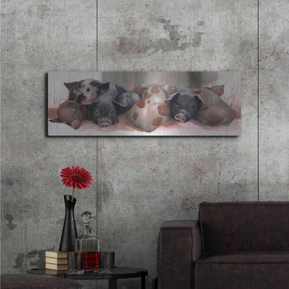 Luxe Metal Art 'Pig Pile' by Louise Montillio Metal Wall Art,48x16