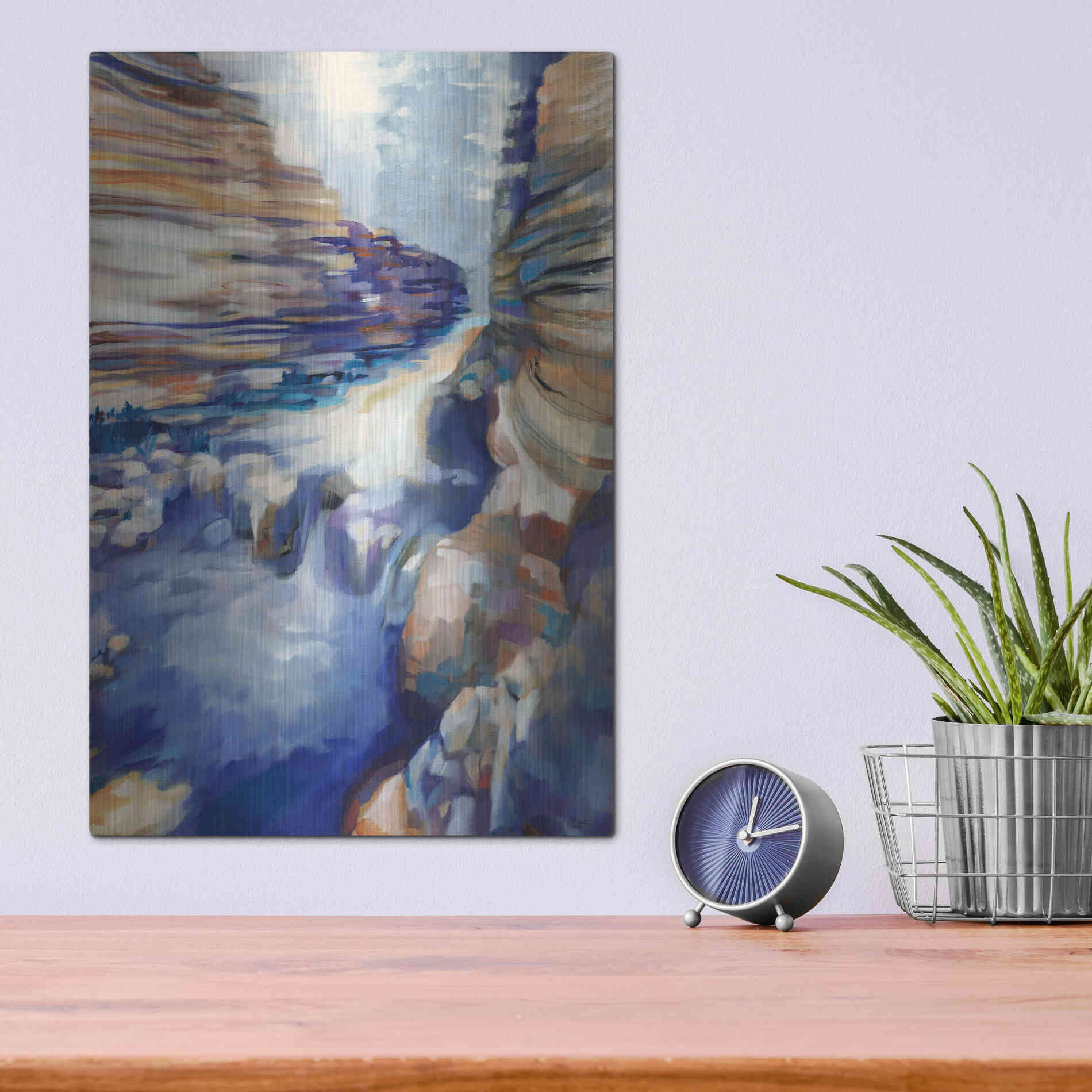 Luxe Metal Art 'Havasu Blue' by Louise Montillio Metal Wall Art,12x16