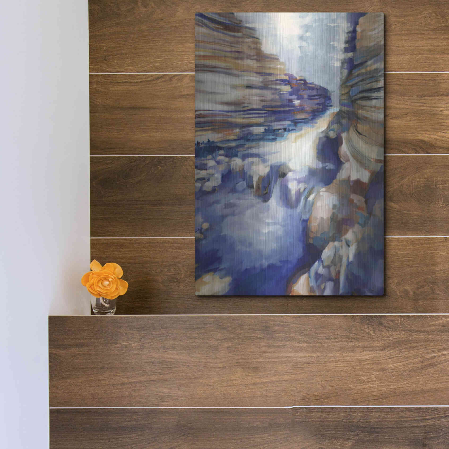 Luxe Metal Art 'Havasu Blue' by Louise Montillio Metal Wall Art,12x16