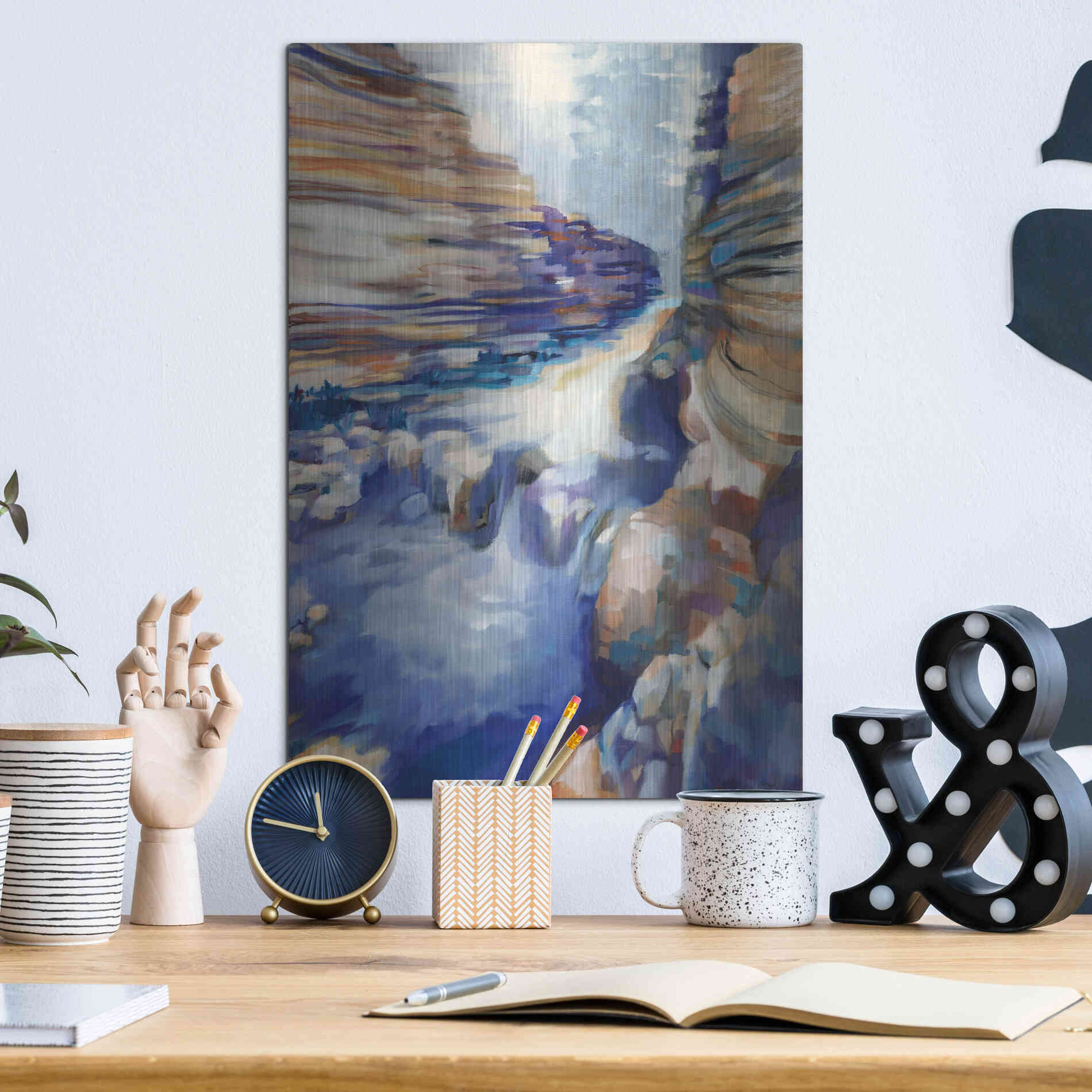 Luxe Metal Art 'Havasu Blue' by Louise Montillio Metal Wall Art,12x16