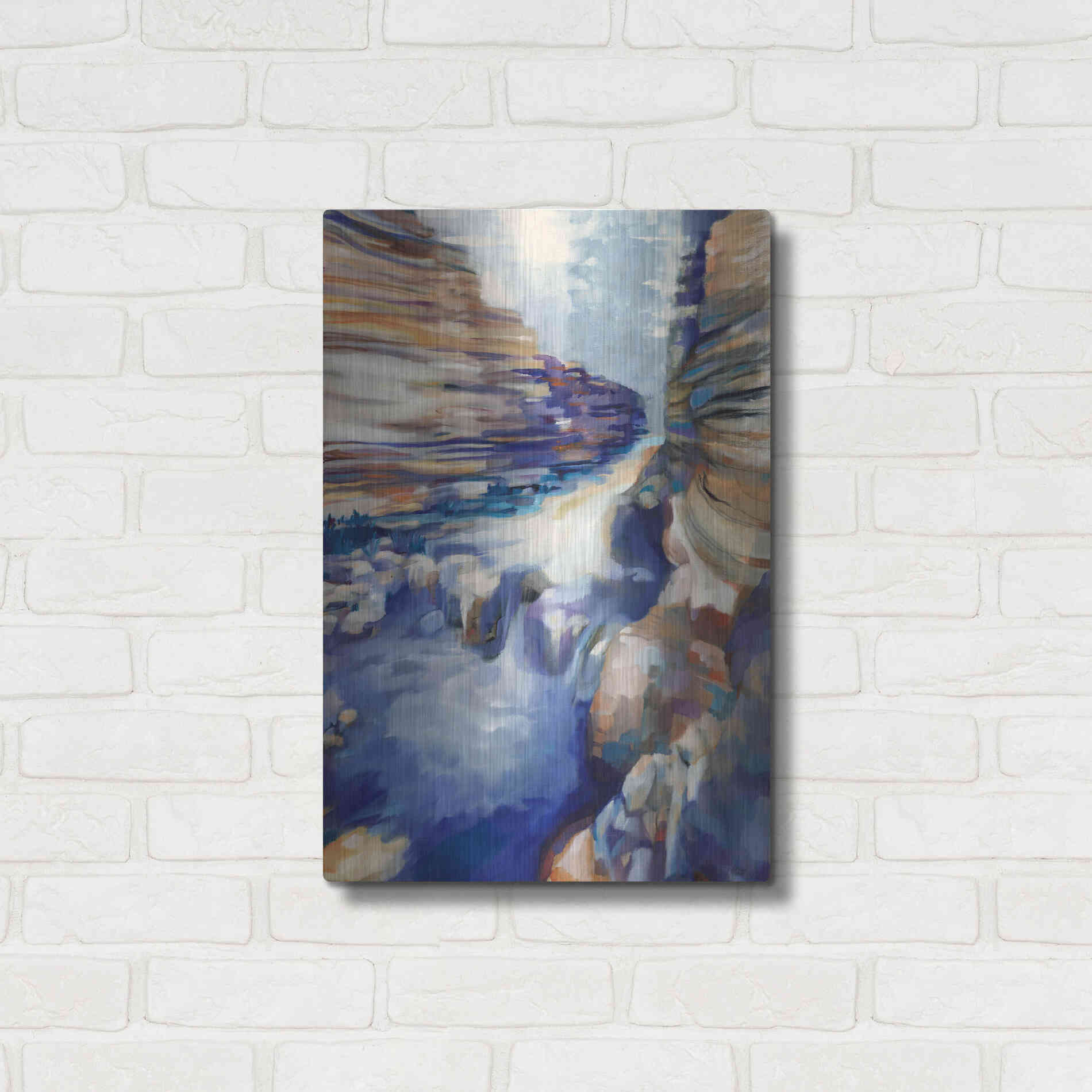 Luxe Metal Art 'Havasu Blue' by Louise Montillio Metal Wall Art,16x24